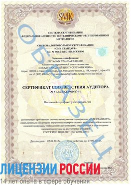 Образец сертификата соответствия аудитора №ST.RU.EXP.00006174-1 Внуково Сертификат ISO 22000